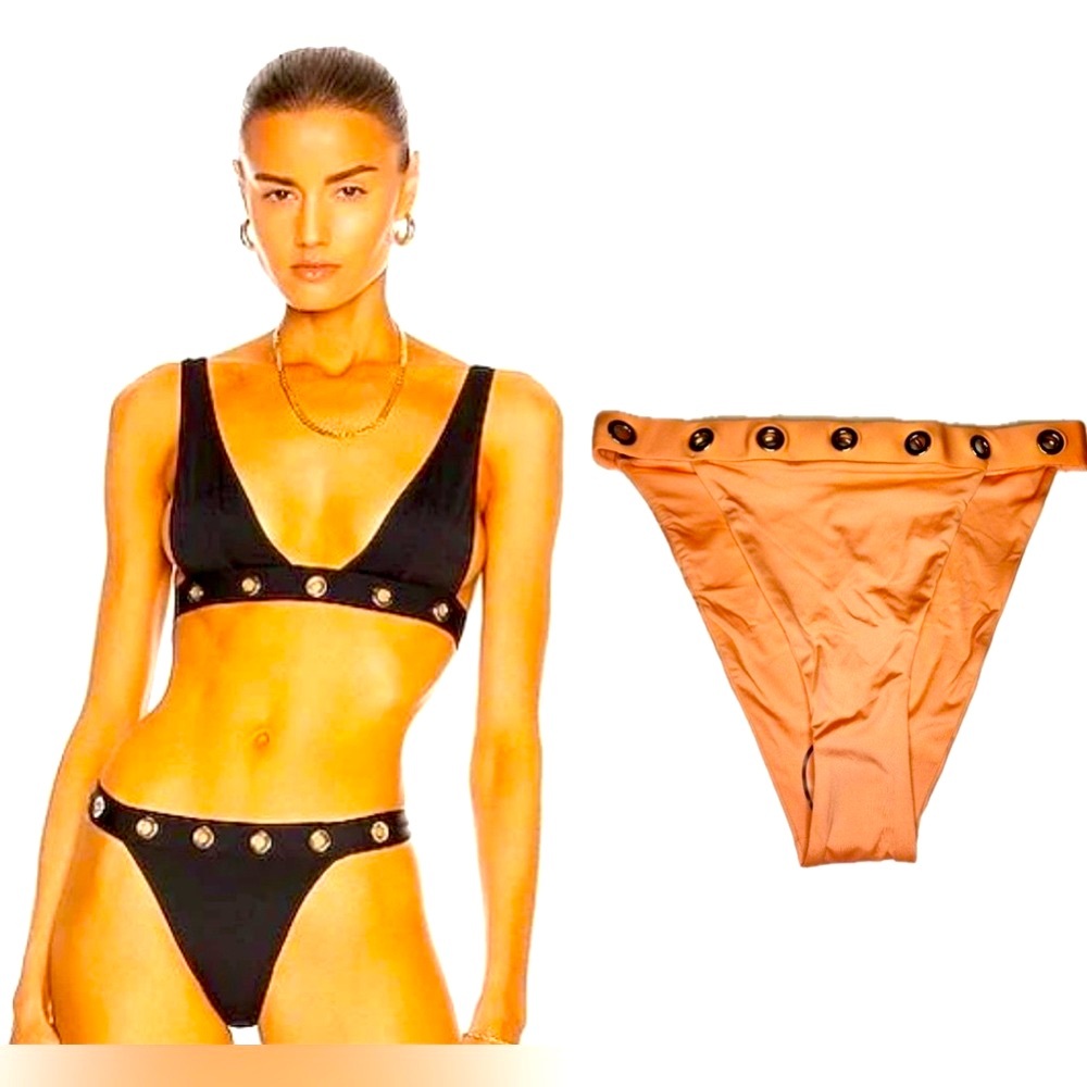 Monica Hansen Coral Ring Detail Bikini Bottom Material Girl Swim NWT L